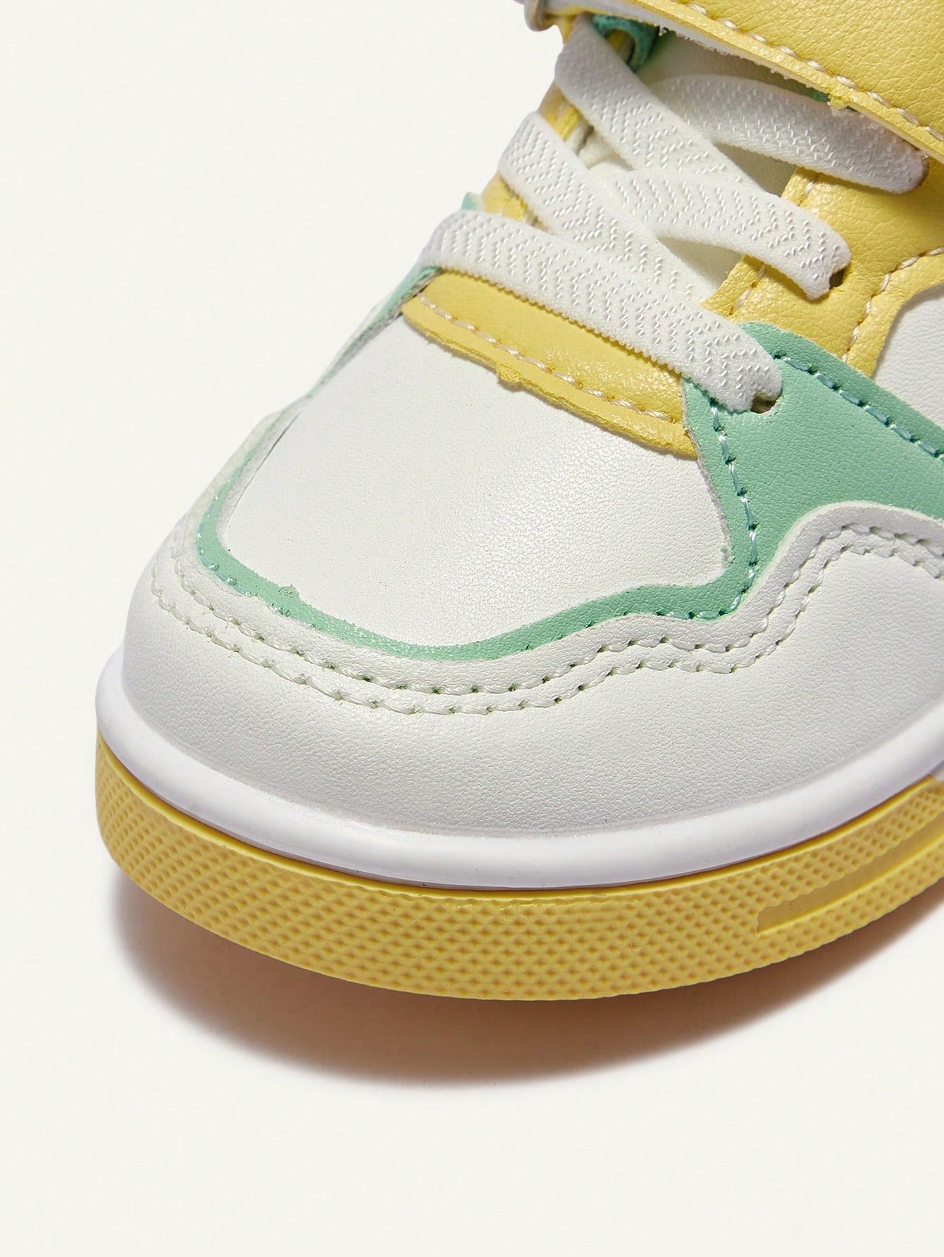 Contrast Color Yellow Green Soft Bottom Flat Bottom Baby Sneakers