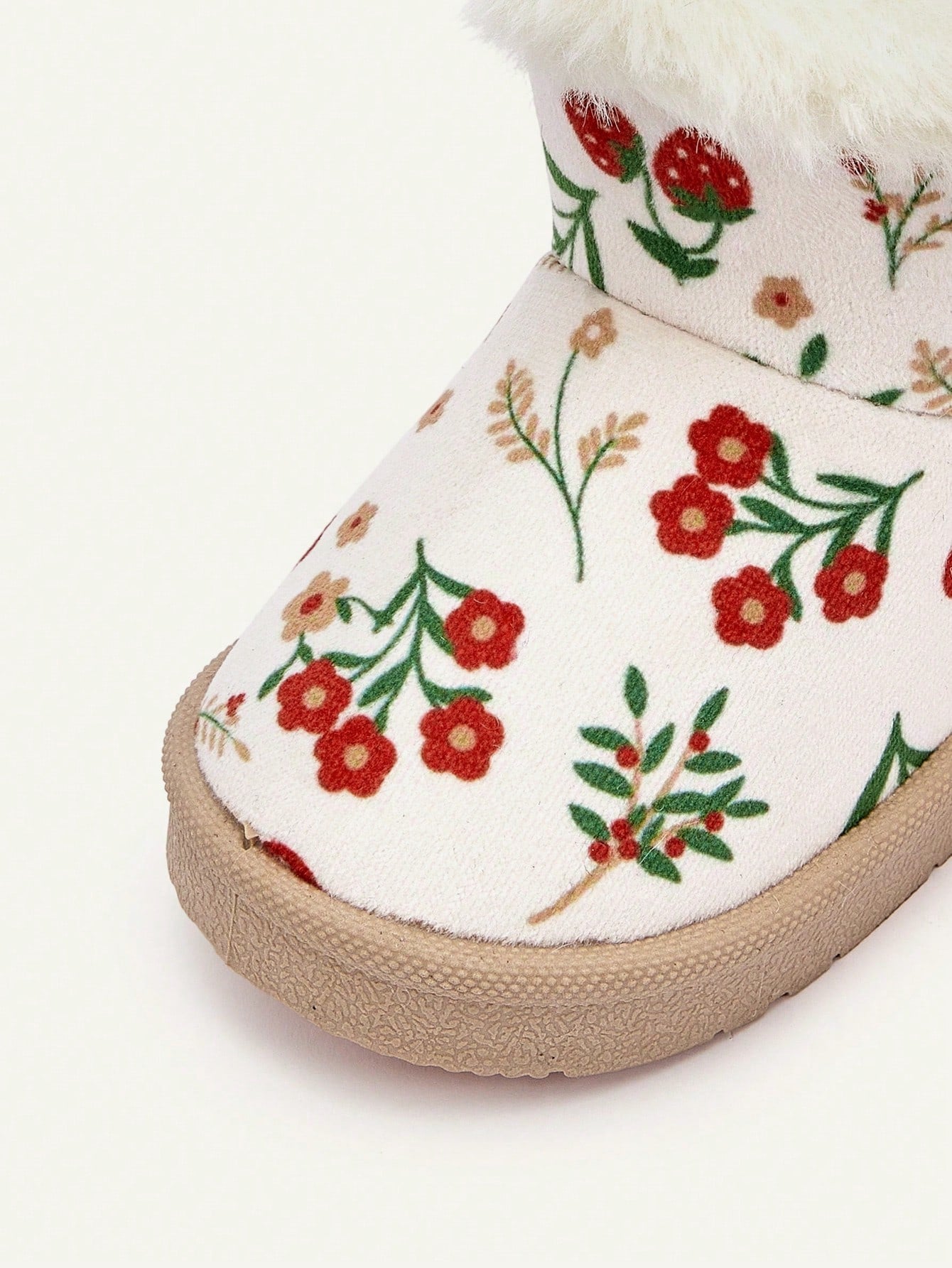 Little Flower Strawberry Cartoon Pattern Fluff Fashion Warm Comfortable Casual Snow Boots