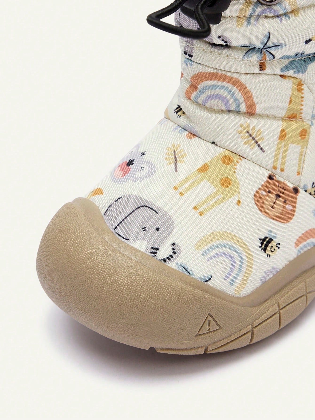Animal Bear Giraffe Plush Lined Drawstring Warm Easy On Off Casual Snow Boots