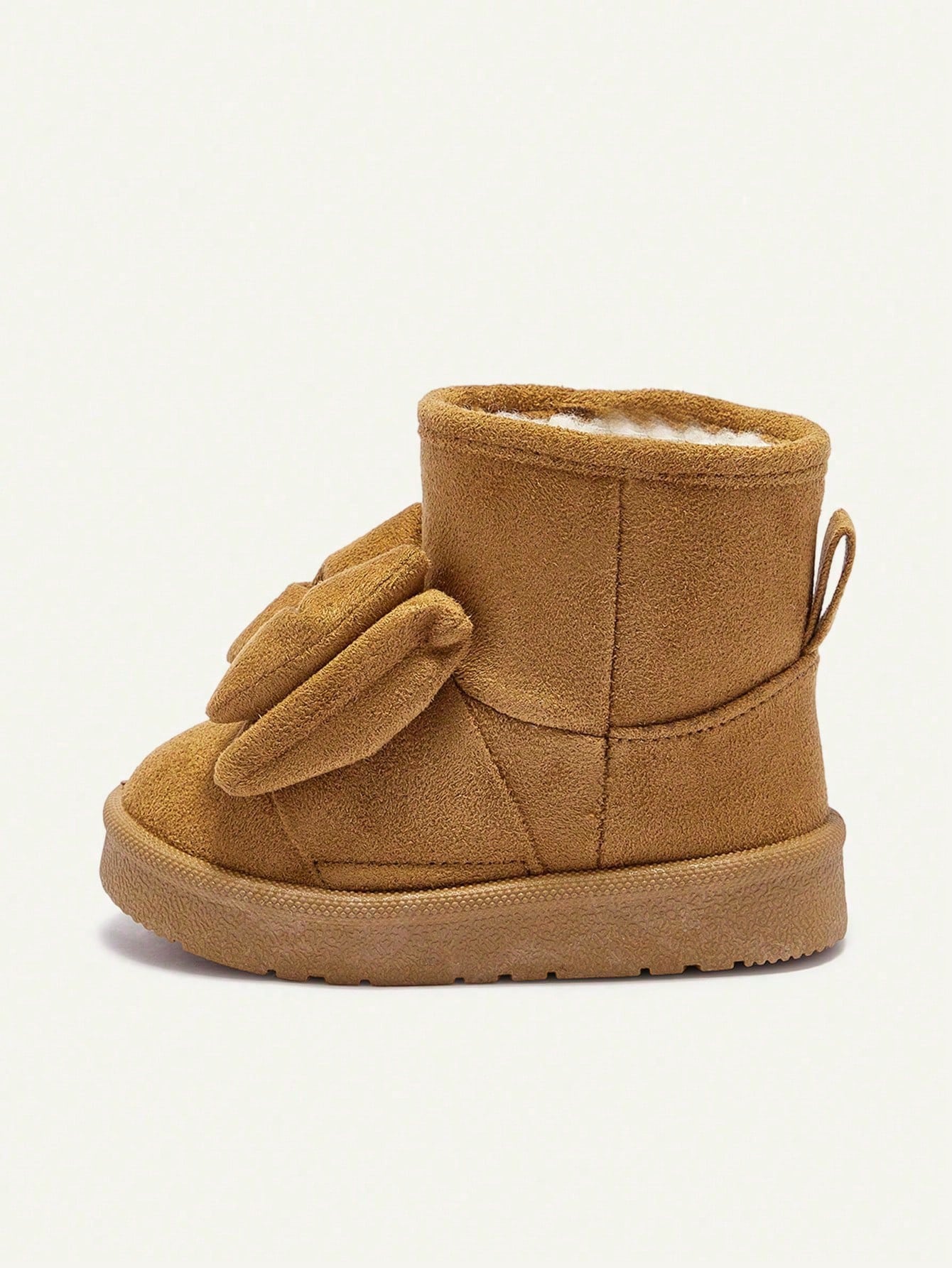 Bow Decor Round Toe Flat Comfortable Casual Slip-On Boots