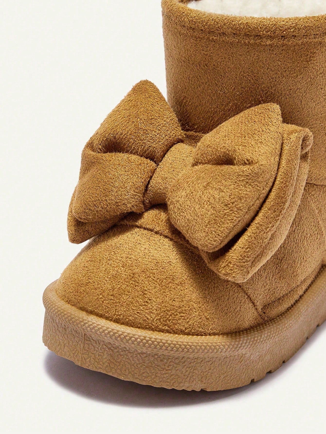 Bow Decor Round Toe Flat Comfortable Casual Slip-On Boots
