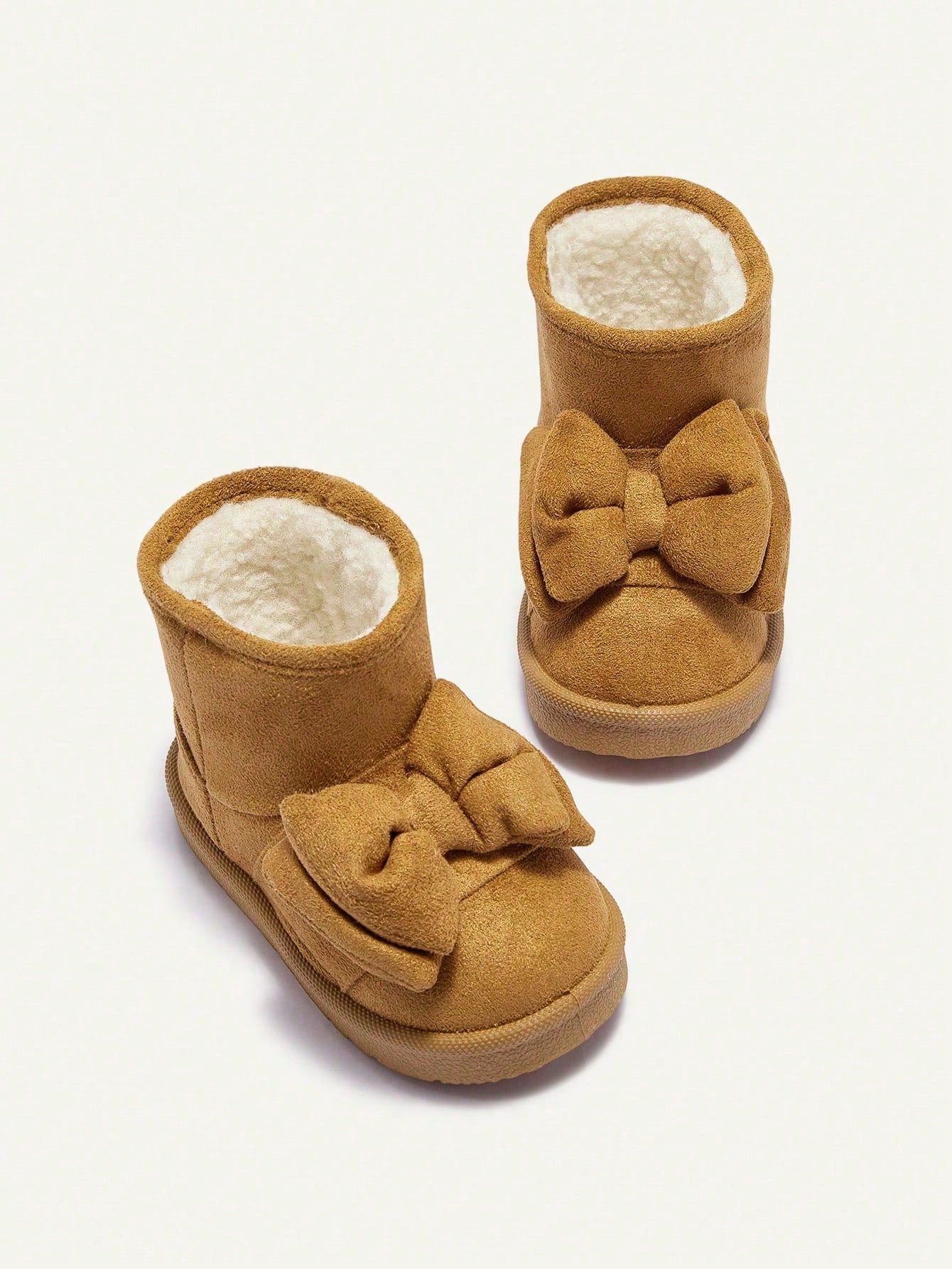 Bow Decor Round Toe Flat Comfortable Casual Slip-On Boots