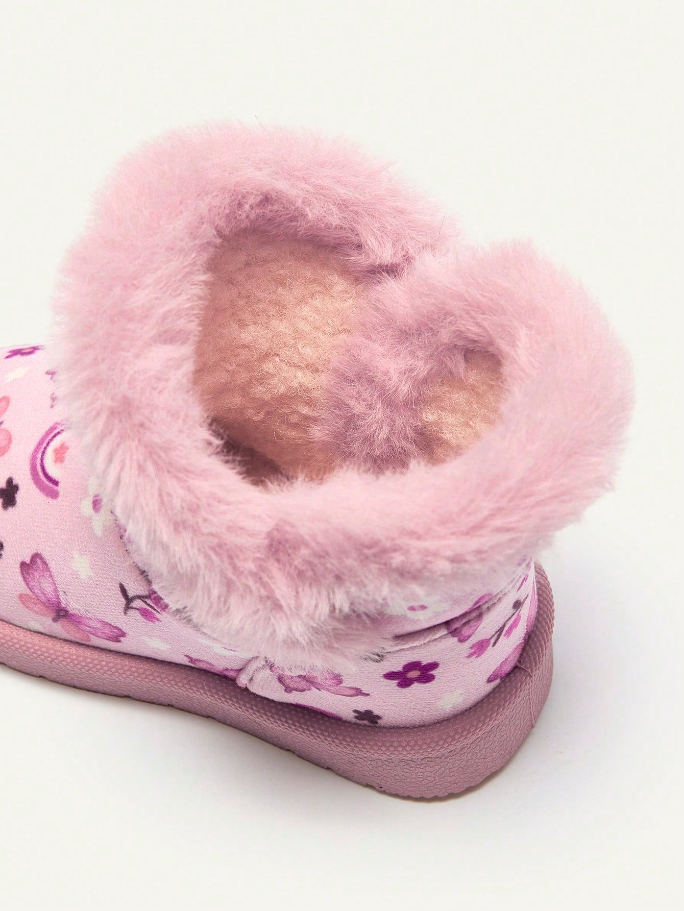Butterfly Pink Fashionable Design Plush-lined Snow Boots