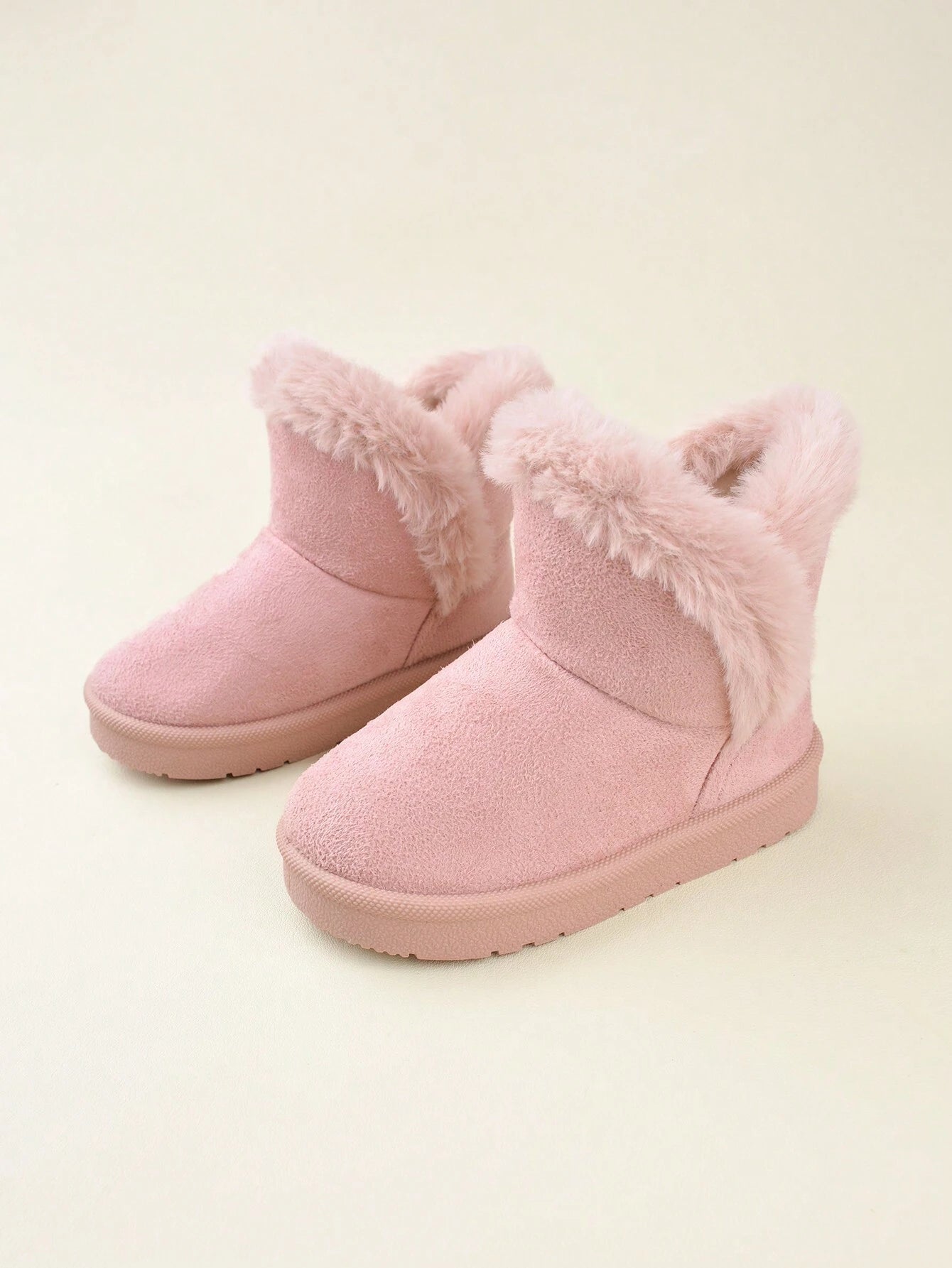Pink Fashionable Design Plush-lined Snow Boots