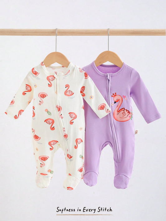 Cozy Pixies Newborn Baby Girl Ballet Girl Graphic Knitted Soft Crew Neck Long Sleeve Jumpsuit With Pants Multicolor