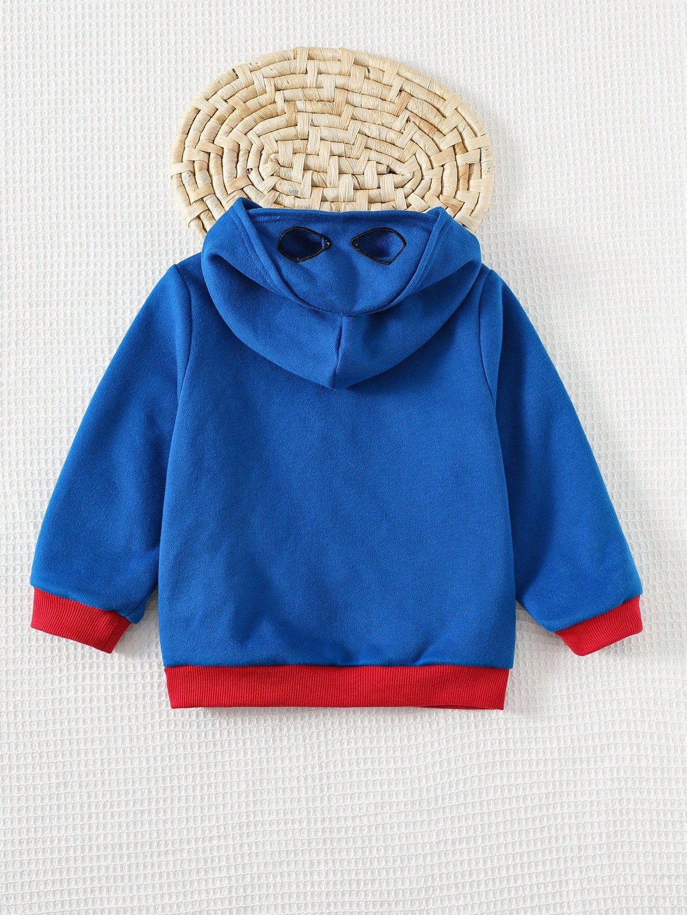 Cozy Pixies Young Boy Superhero Pattern Hooded Long Sleeve Jacket