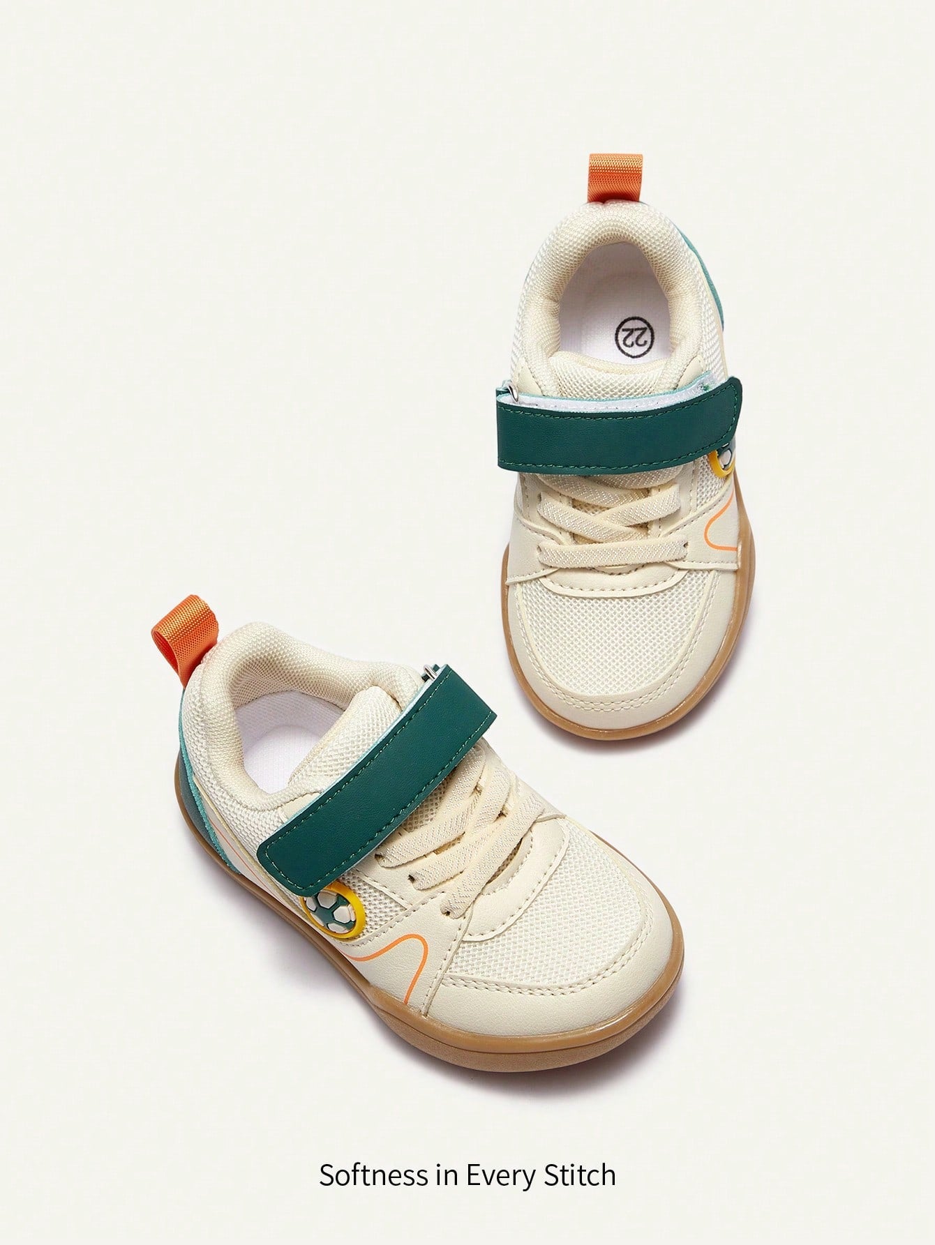 Mesh Football Brown Green Flat Bottom Baby Sneakers