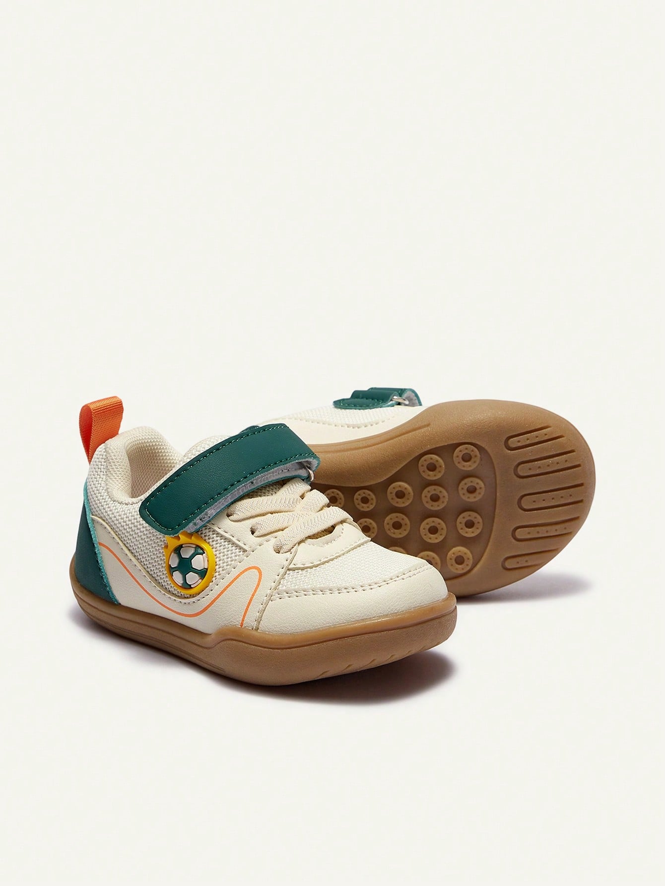 Mesh Football Brown Green Flat Bottom Baby Sneakers