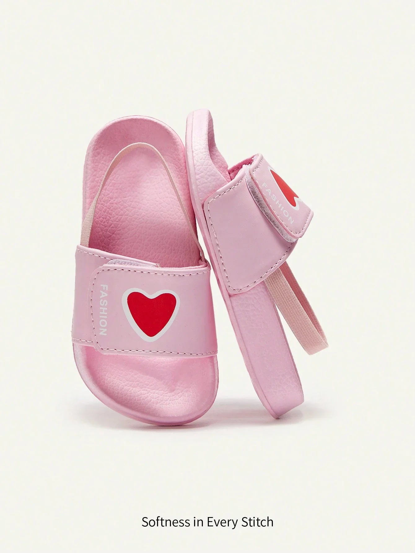 Versatile Heart Pattern Anti-Slip Beach Sandals, Cute Outdoor Baby Slippers