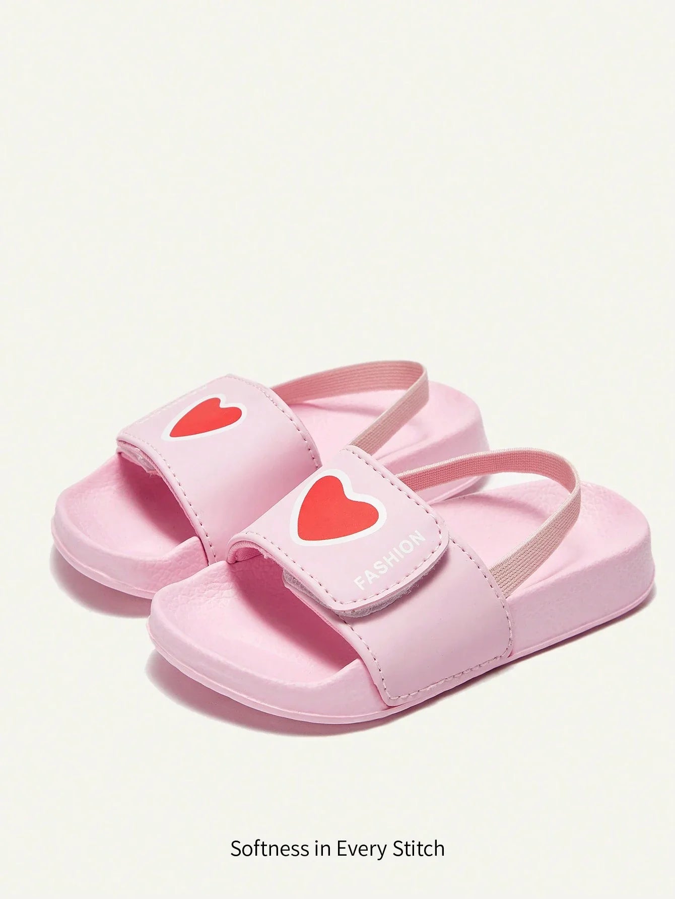 Versatile Heart Pattern Anti-Slip Beach Sandals, Cute Outdoor Baby Slippers