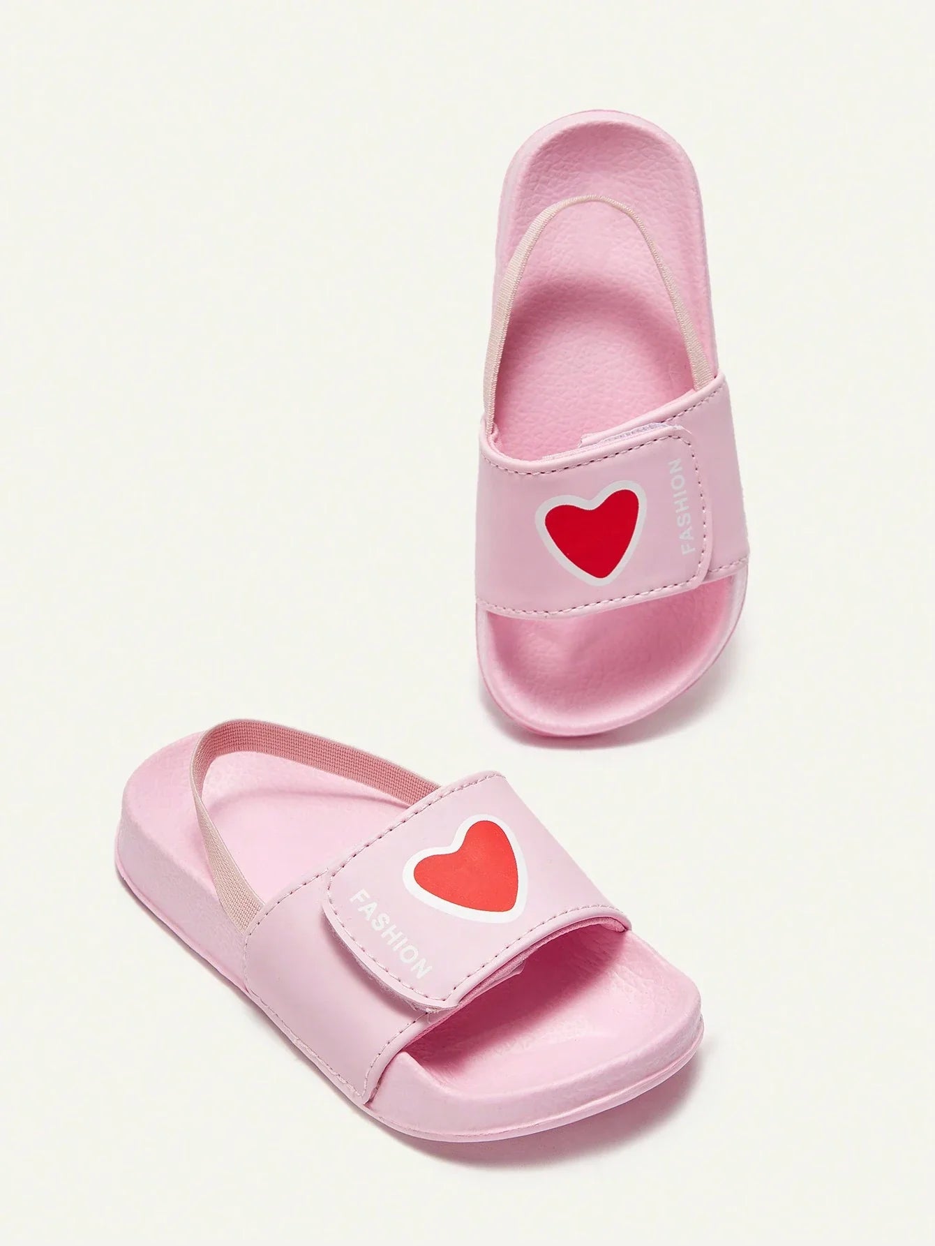 Versatile Heart Pattern Anti-Slip Beach Sandals, Cute Outdoor Baby Slippers
