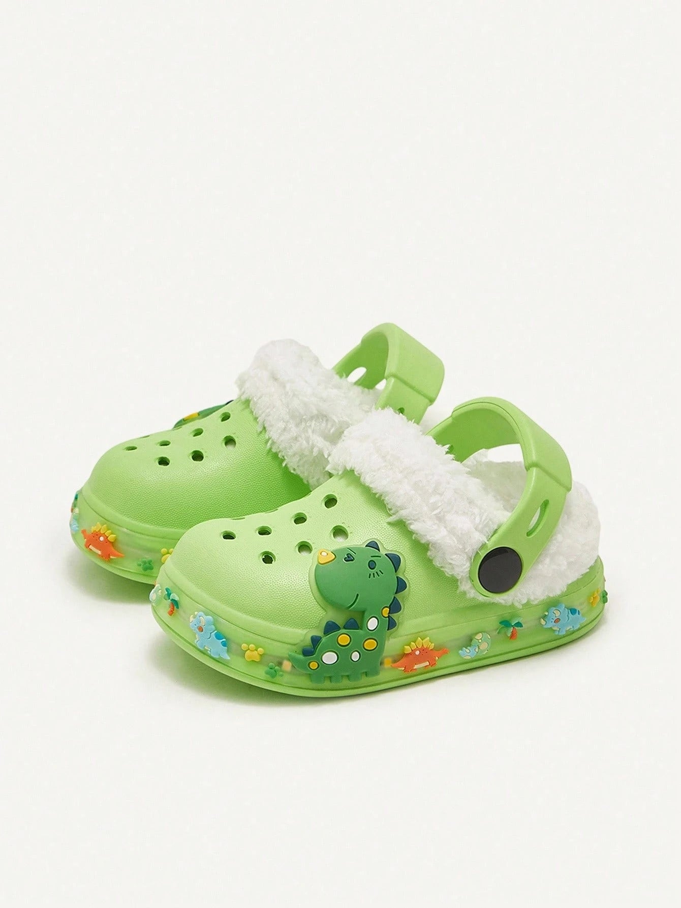 Warm Green Dinosaur Cartoon Cute Lightweight Indoor Slippers
