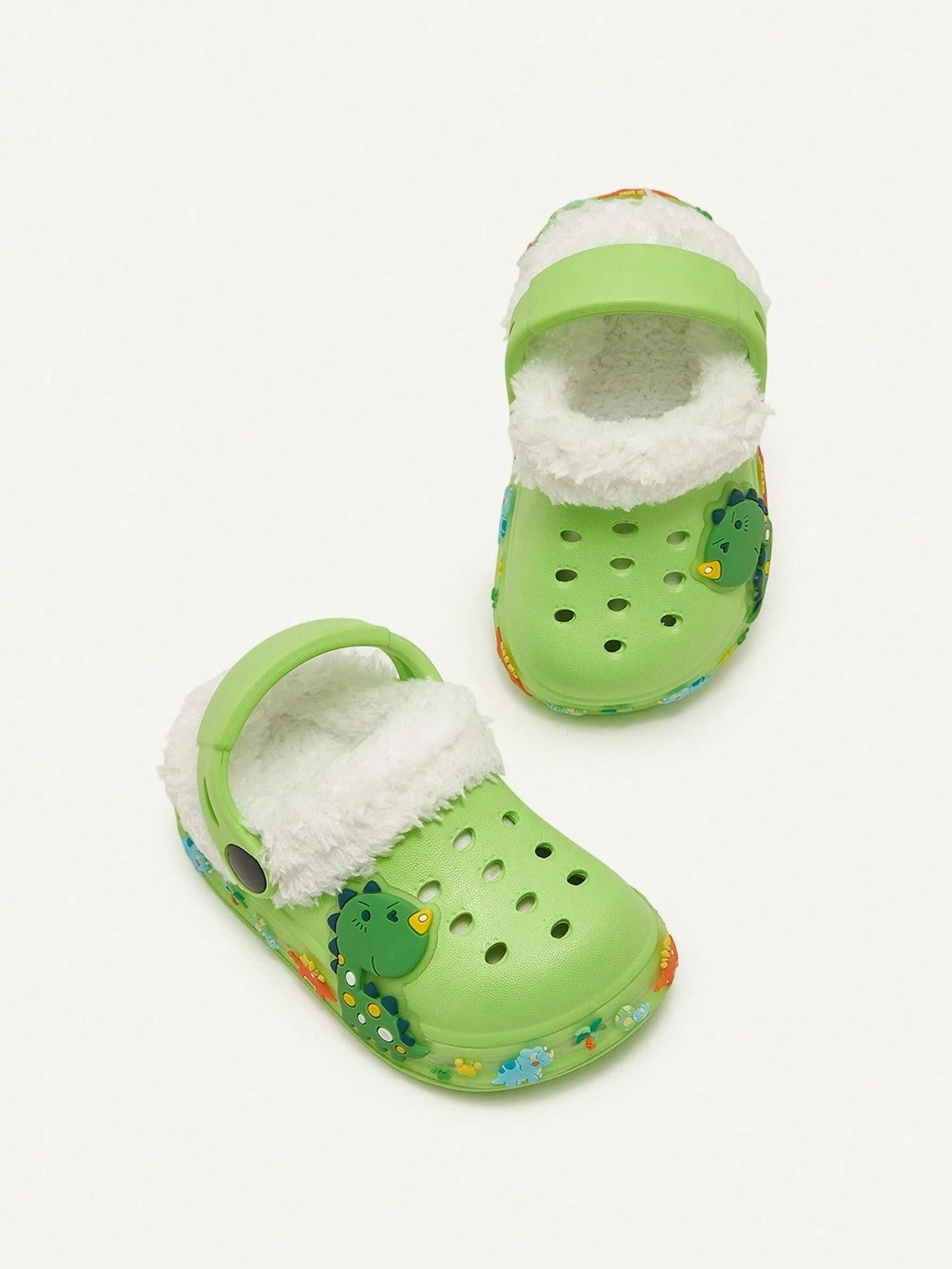 Warm Green Dinosaur Cartoon Cute Lightweight Indoor Slippers