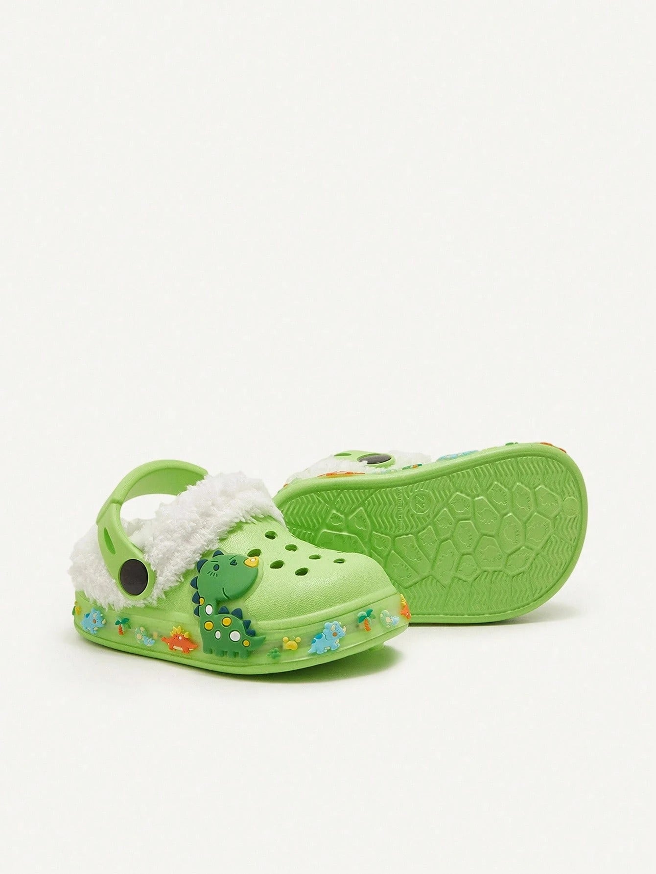 Warm Green Dinosaur Cartoon Cute Lightweight Indoor Slippers