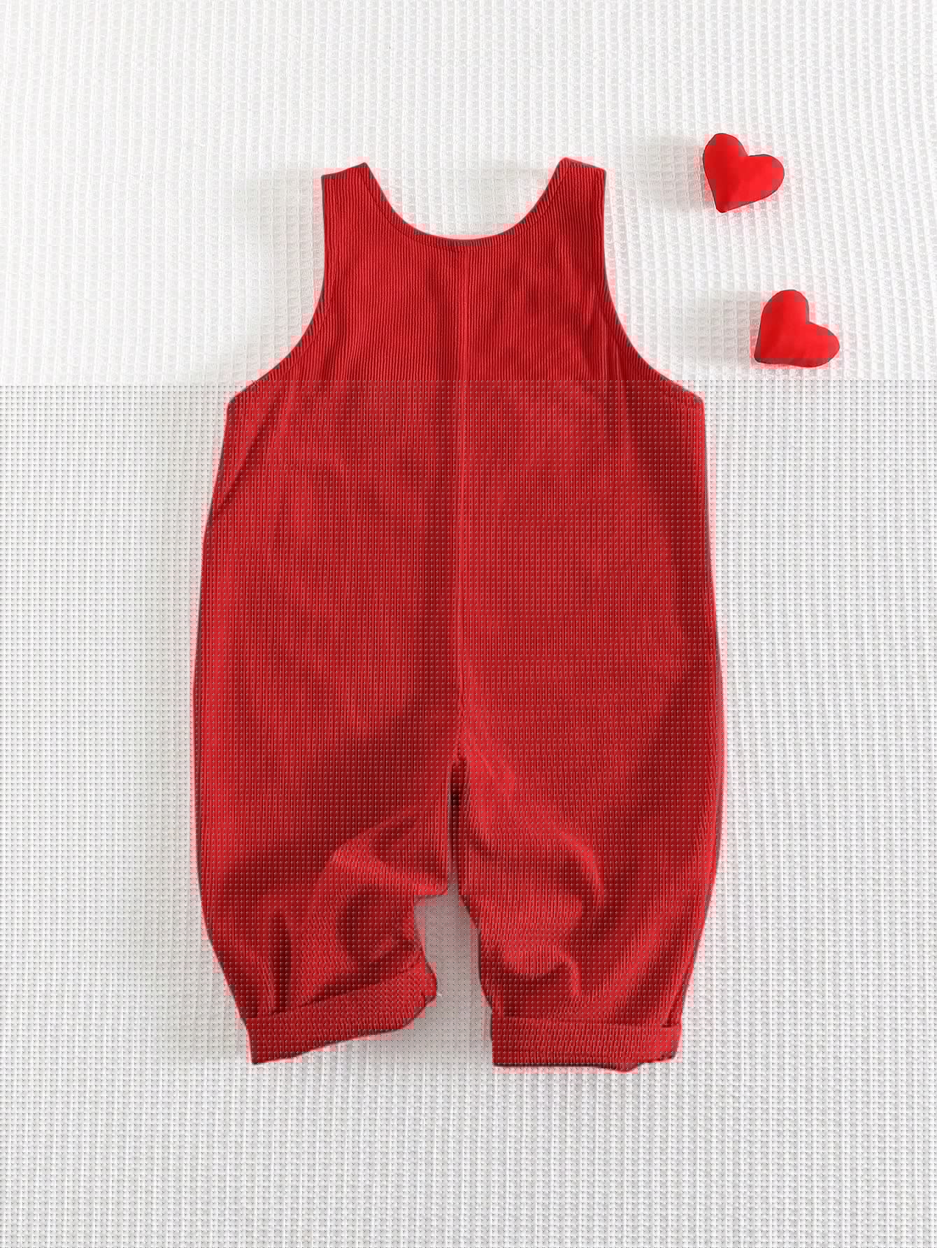 Valentine's Heart Decor Sleeveless Overall Jumpsuit