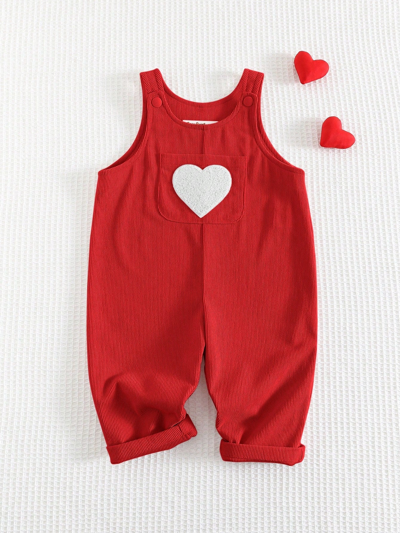 Valentine's Heart Decor Sleeveless Overall Jumpsuit
