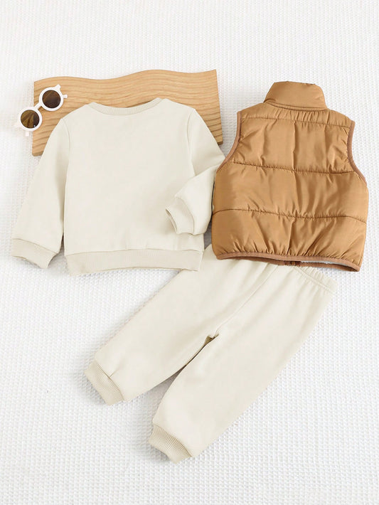 Baby Boys Outerwear Set With Round Neck