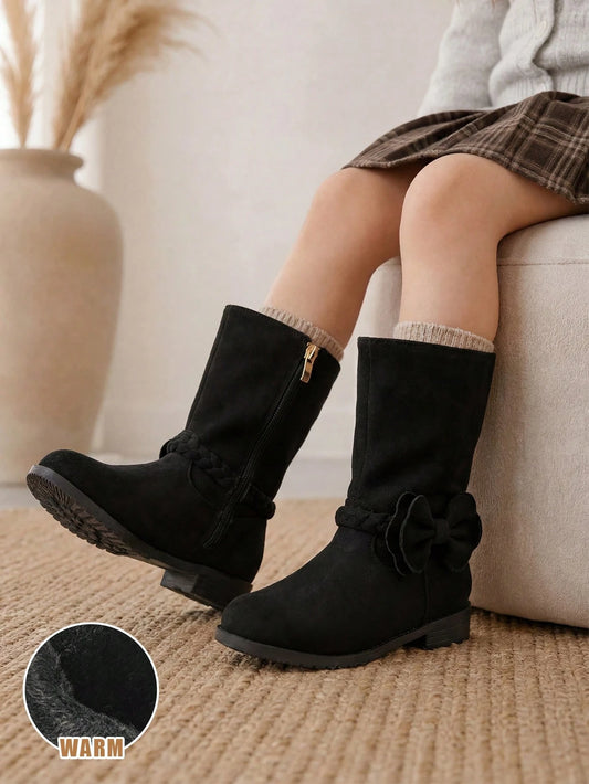 Pastoral Girl Brown Fleece Warm Winter Boots