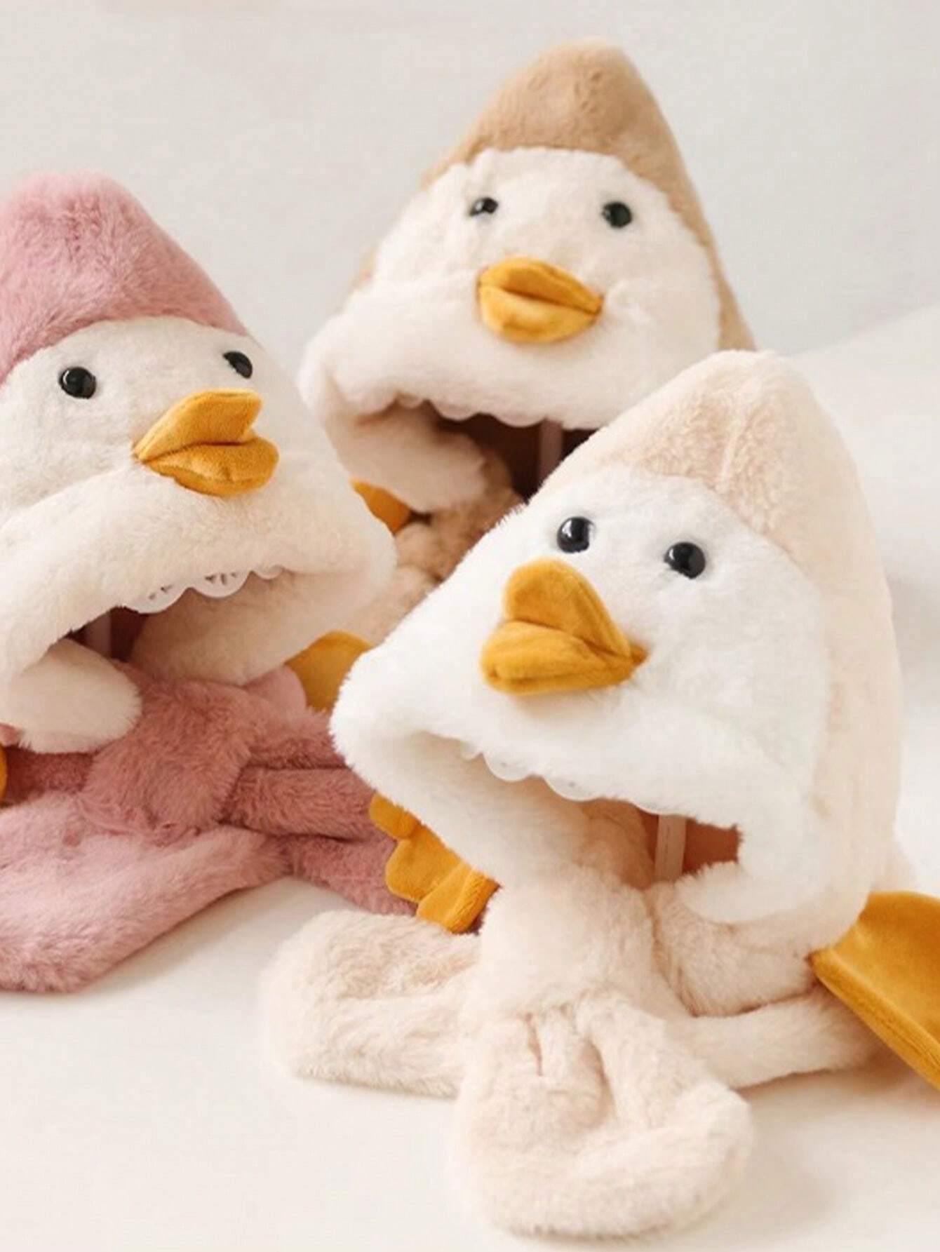 Cute Children's Knitted Hat With Duck Design