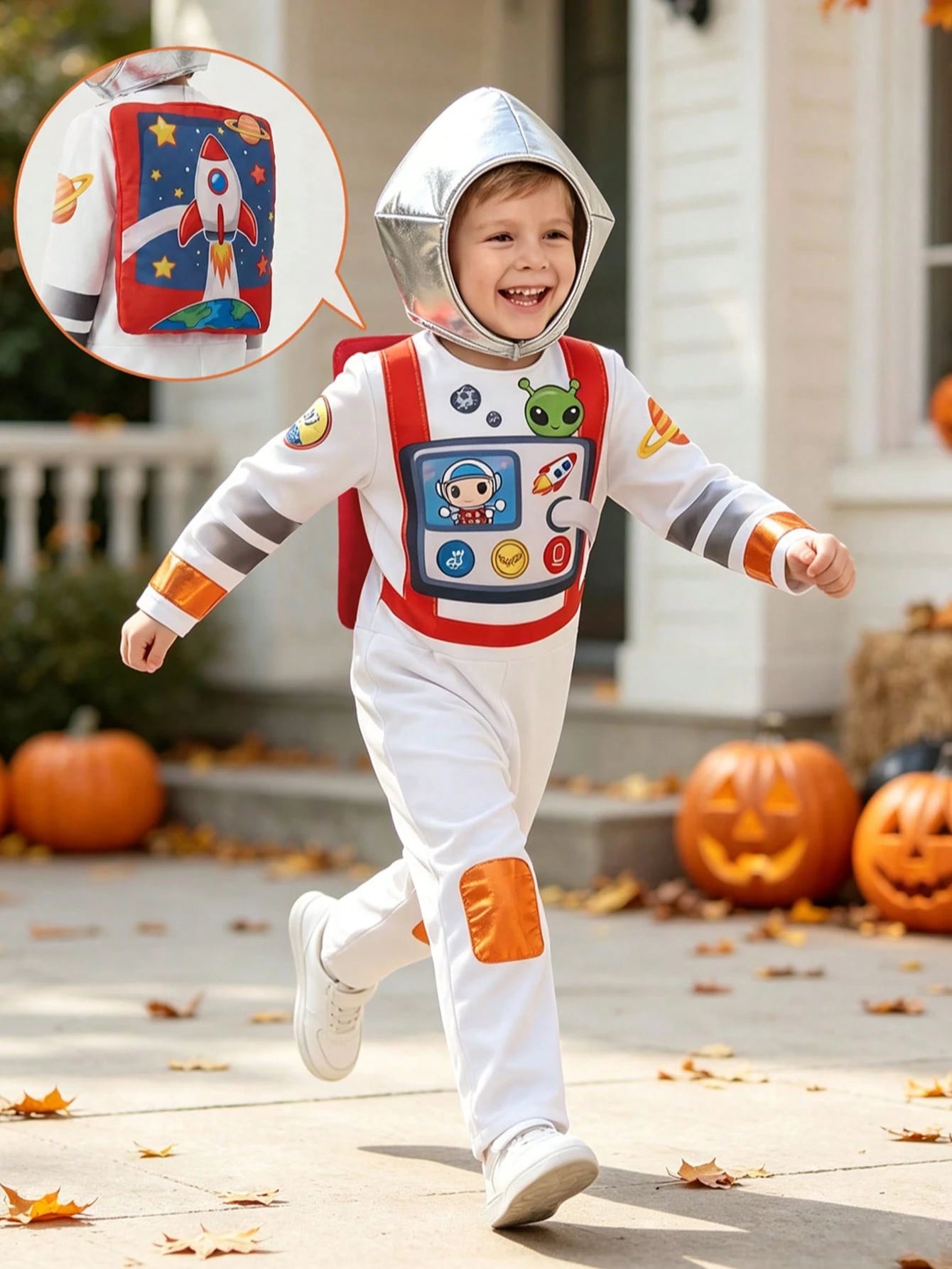 Cute Kids Astronaut Costume, Boy Girl Space Cosplay Outfit