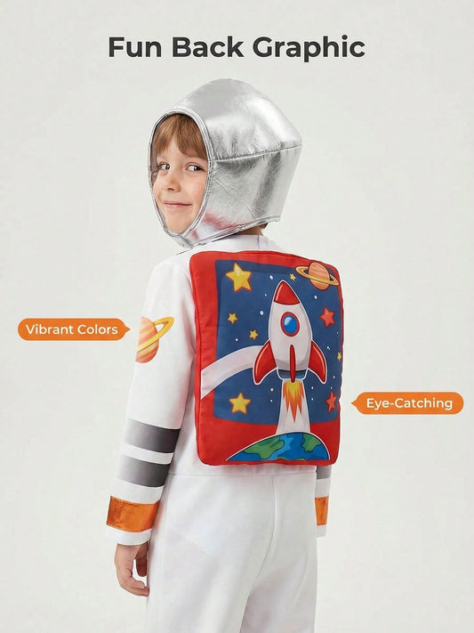Cute Kids Astronaut Costume, Boy Girl Space Cosplay Outfit