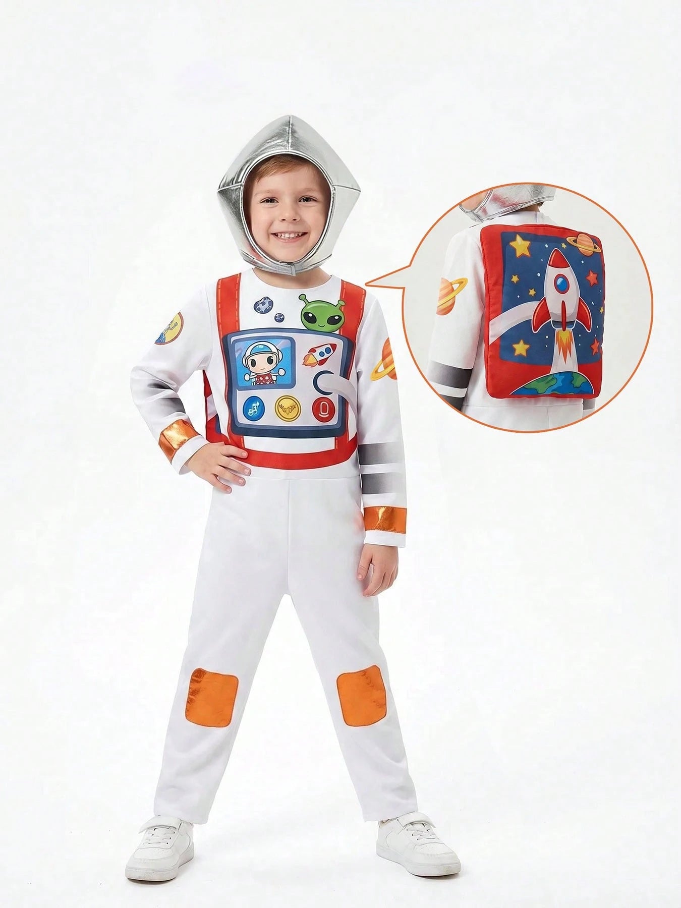 Cute Kids Astronaut Costume, Boy Girl Space Cosplay Outfit