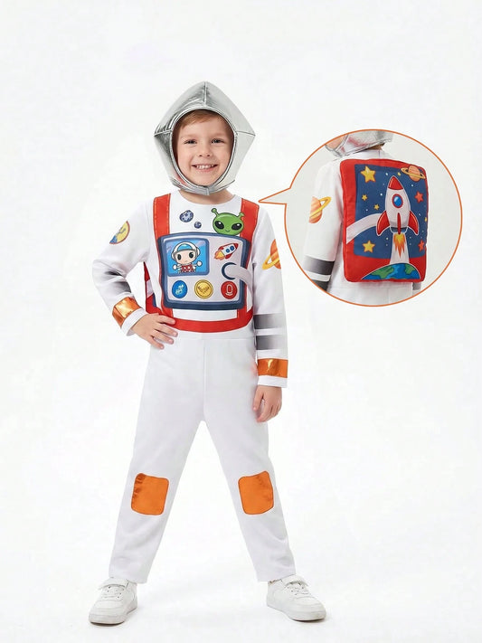 Cute Kids Astronaut Costume, Boy Girl Space Cosplay Outfit