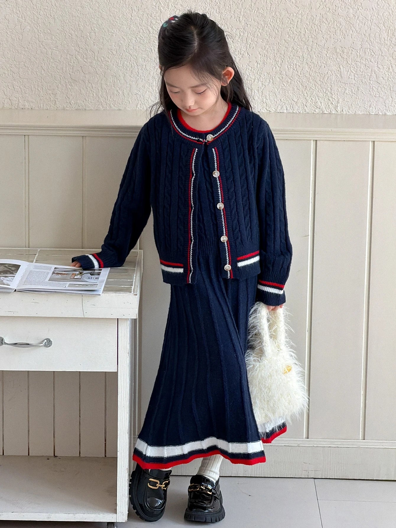 Tween Girls Sweater Set Cardigan And Dress
