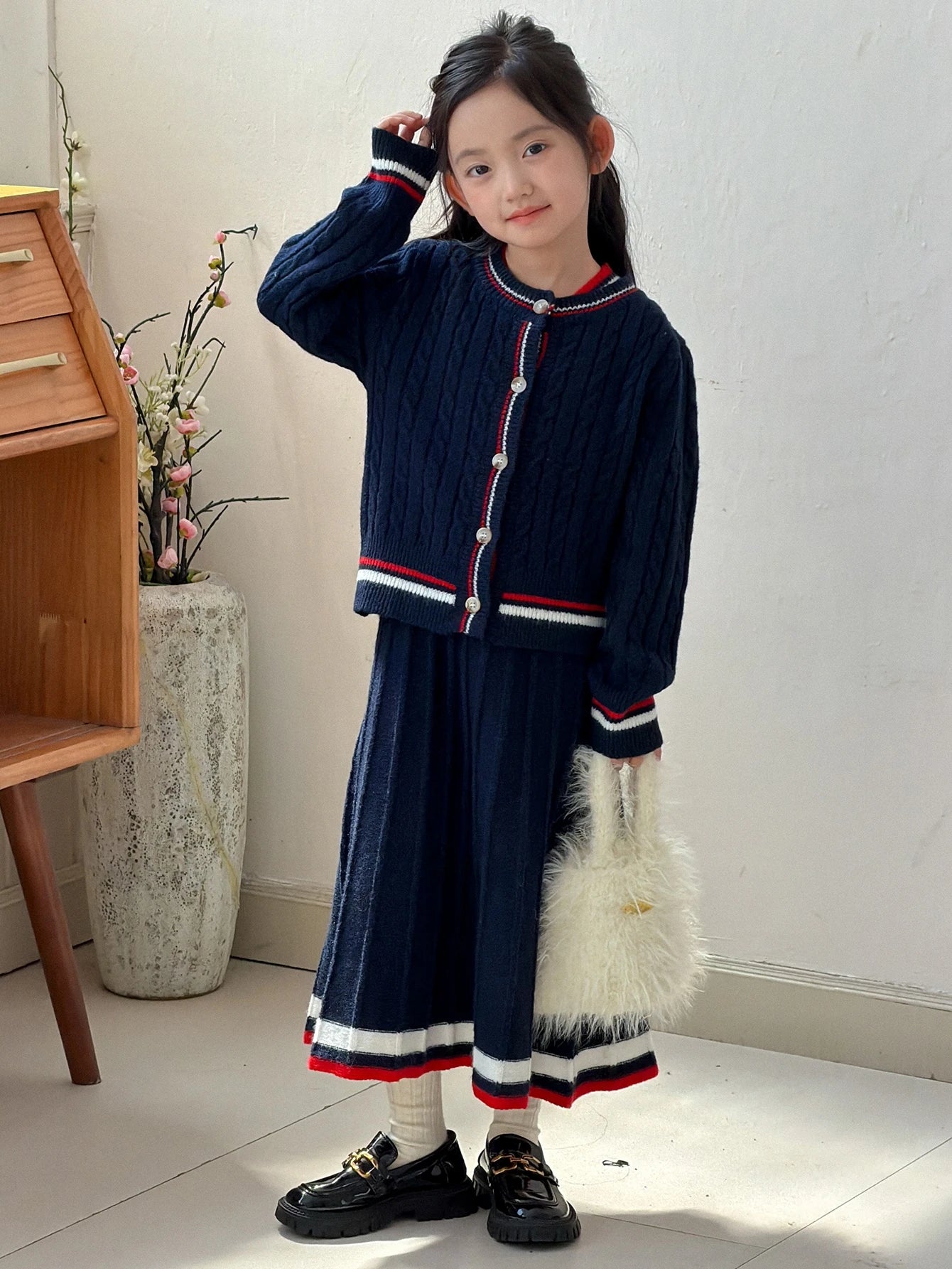 Tween Girls Sweater Set Cardigan And Dress