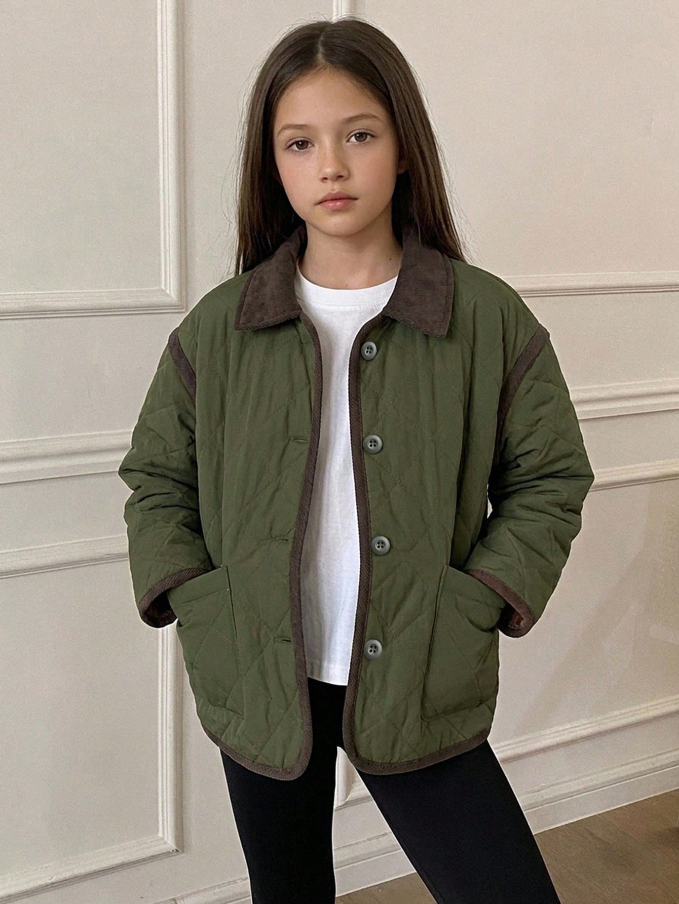 Color Block Single-Breasted Casual Daily Winter Travel Padded Coat