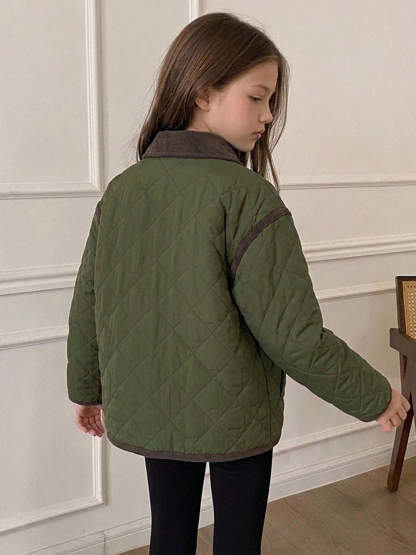 Color Block Single-Breasted Casual Daily Winter Travel Padded Coat