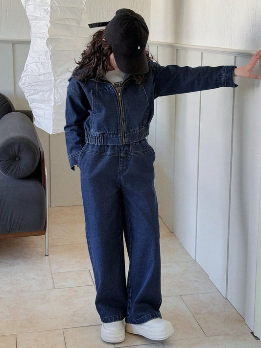 Tween Girl Tween Girl Denim Outfit Dark Wash