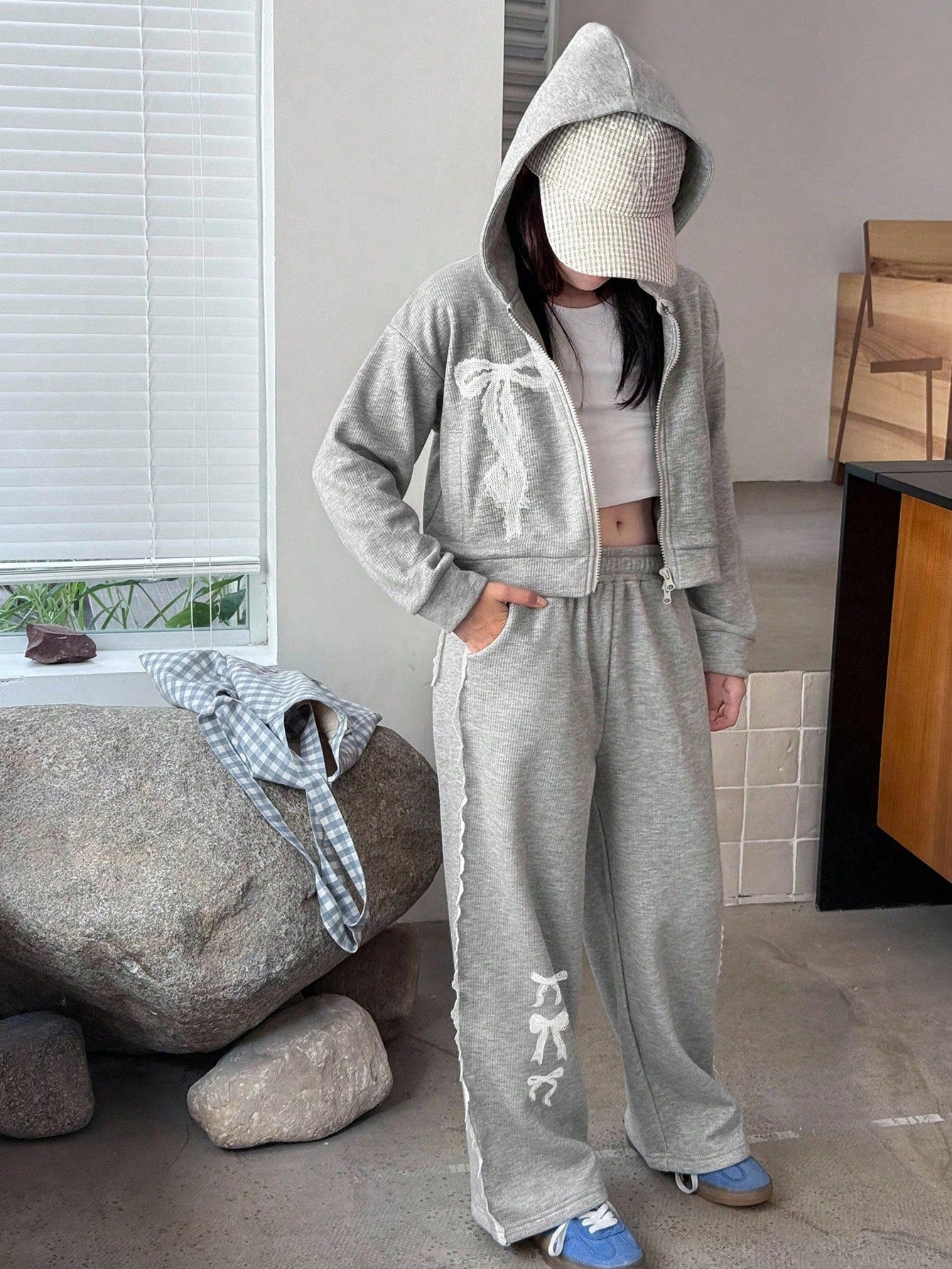 Tween Girls Butterfly Print Hoodie Long Sleeve Top And Pants