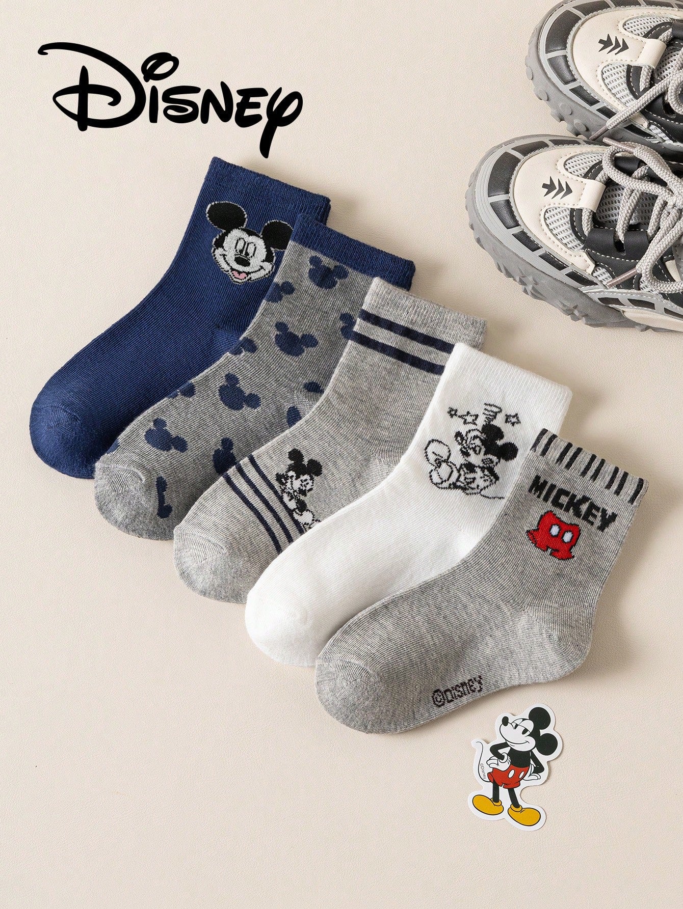 Disney 10/5/1 Pairs Children's Socks, Princess Series