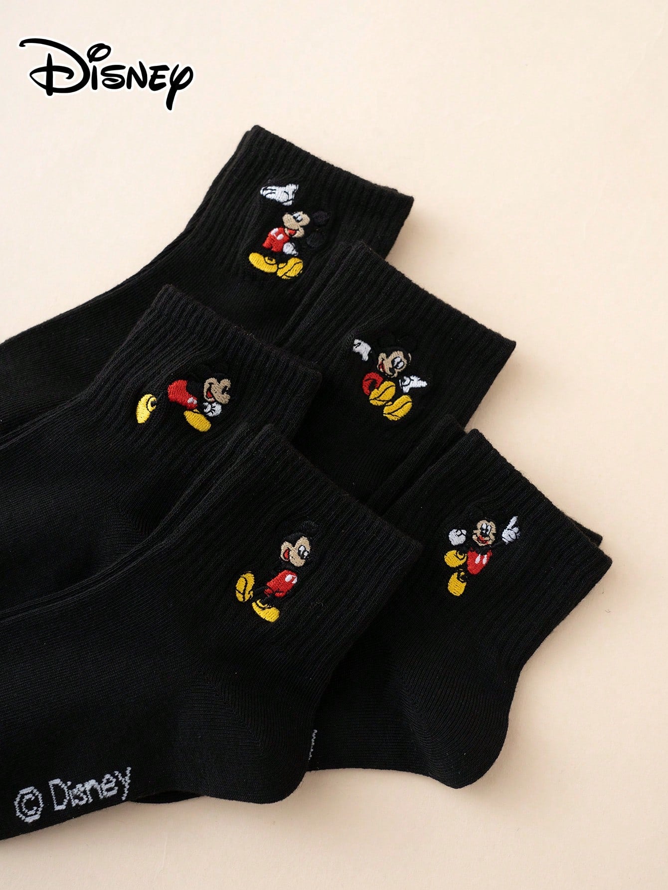 Disney 5 Pairs Of Interesting And Personalized Cartoon-Style Cute Embroidered Sock