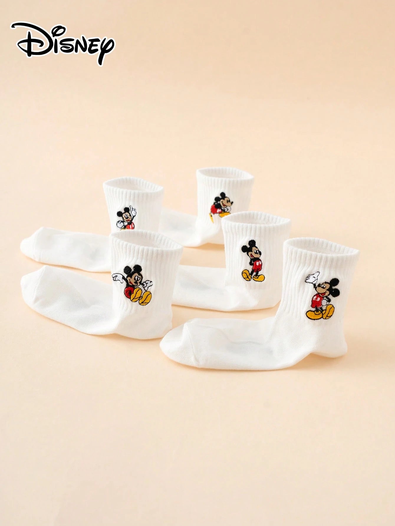 Disney 5 Pairs Of Interesting And Personalized Cartoon-Style Cute Embroidered Sock