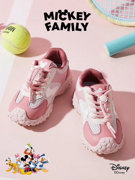 A Pair Of Disney Official Mickey Family Children's Sports Shoes Pink