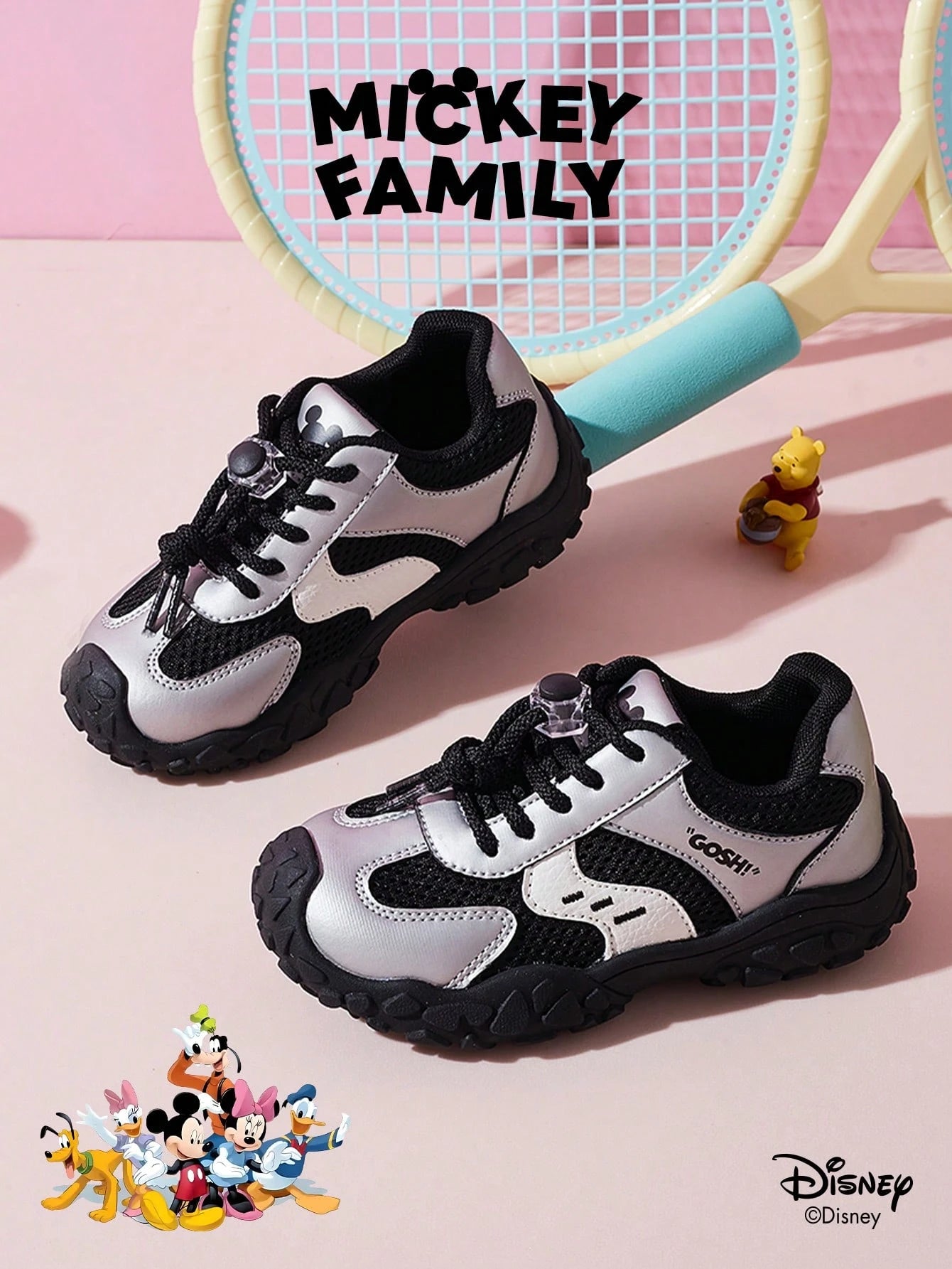 A Pair Of Disney Official Mickey Family Children's Sports Shoes Black