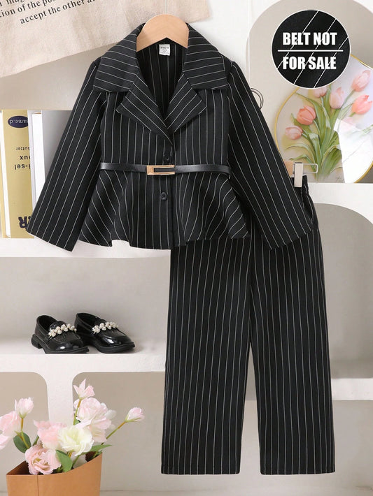 Young Girls Outfit, Long Sleeve Top And Wide Leg Pants Set