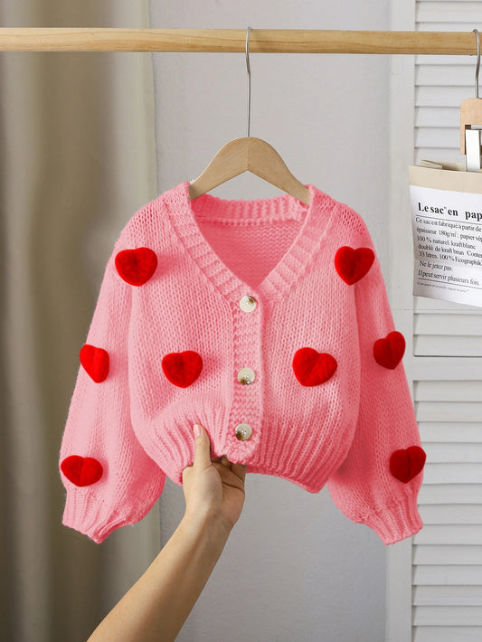 3D Heart Lantern Sleeve Long Sleeve Top