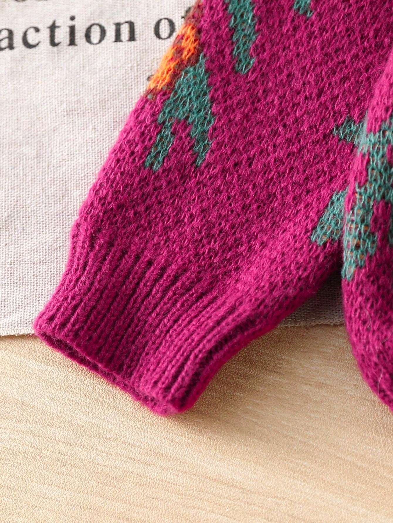 kids Young Girl's Pink Autumn School Knit Sweater Set