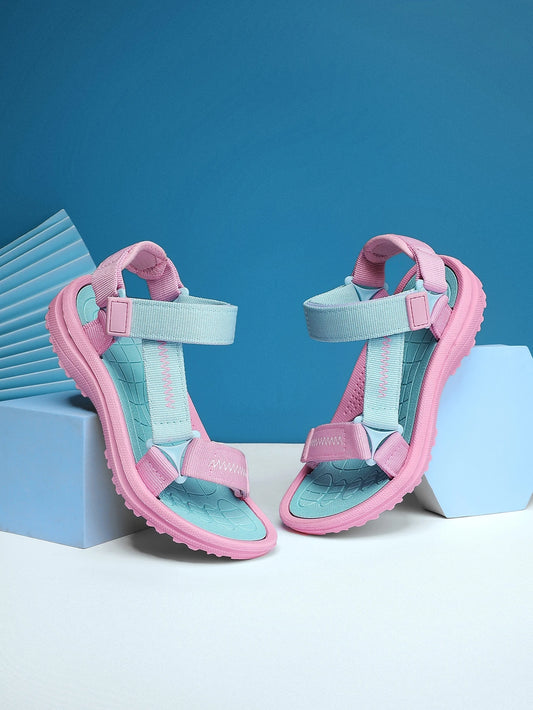 Girls Letter Tape Decor Hook-and-loop Fastener Sport Sandals