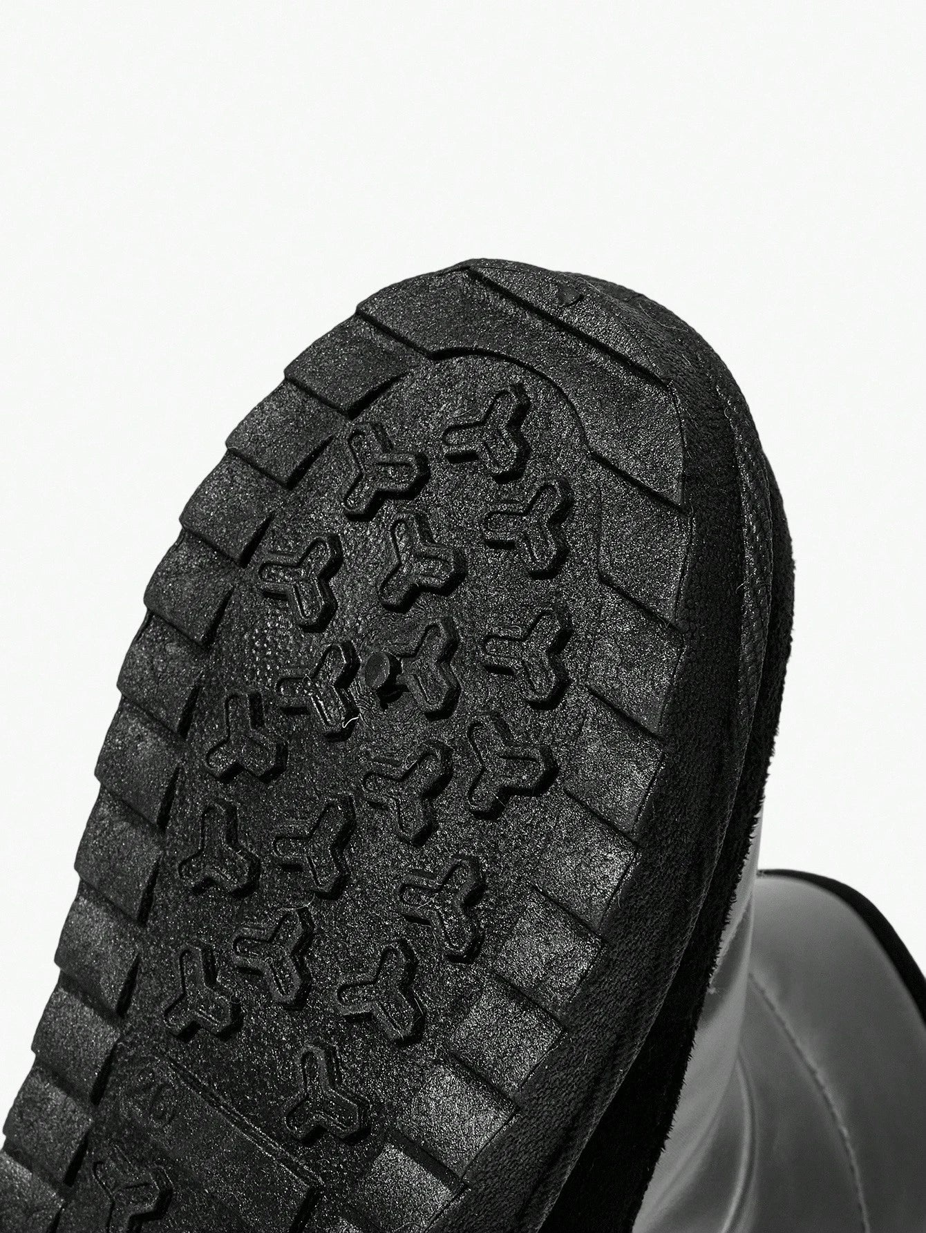 Black & Grey Hook And Loop Flat Fashionable Casual Warm Fleece Snow Boots