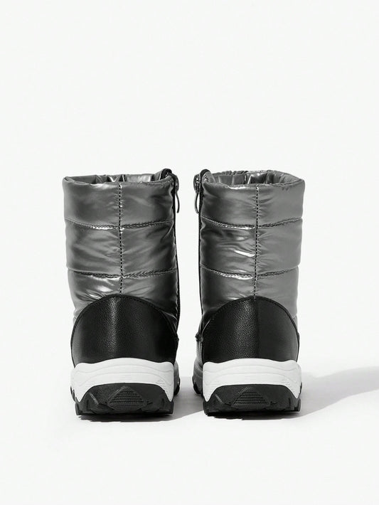 Side Zipper Flat Casual Comfortable Warm Fleece Snow Boots