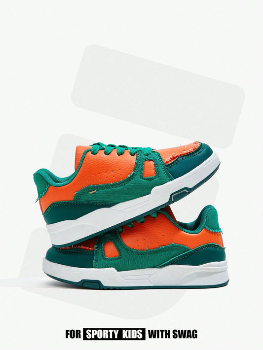 Cool Colorblock Flat Soft Bottom Casual Sports Shoes For Boys