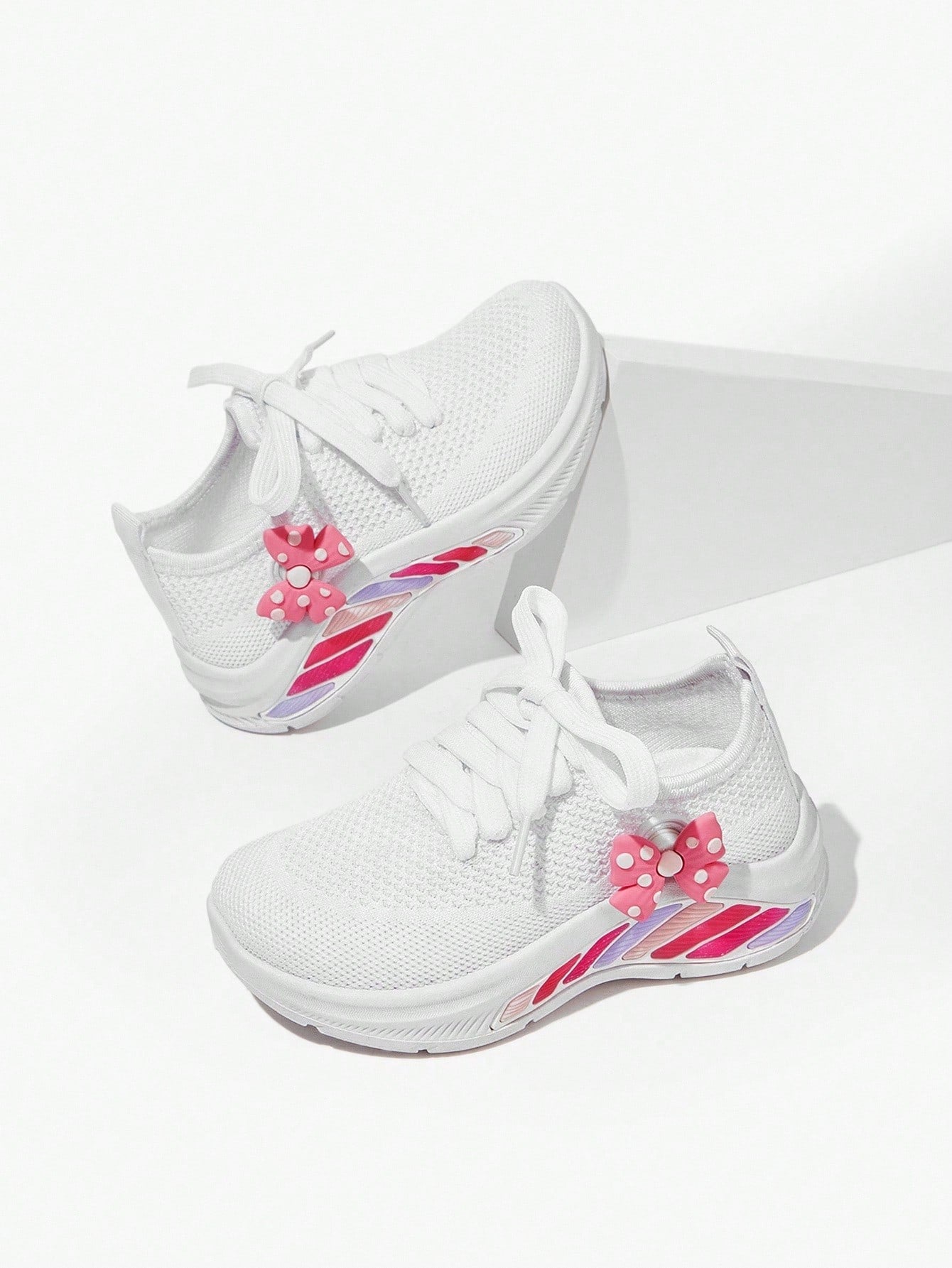 Bow Flat Breathable, Soft Lace-Up Running And Student Shoes