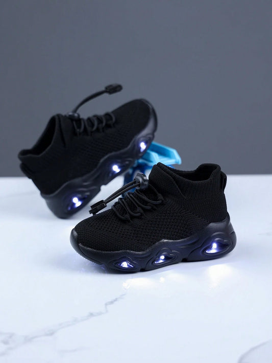 Kids Breathable Mesh Fabric Slip-On Sneakers With Easy Elastic Band