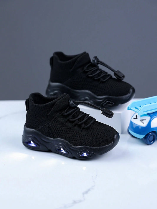 Kids Breathable Mesh Fabric Slip-On Sneakers With Easy Elastic Band