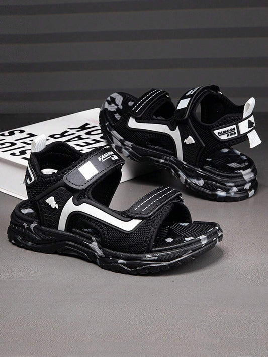 Kids Open Toe Sandals Summer Breathable Hook And Loop Beach Shoes
