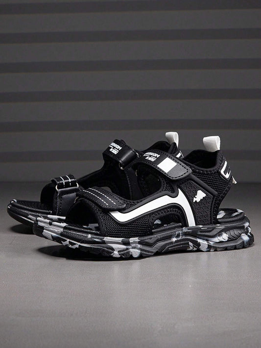 Kids Open Toe Sandals Summer Breathable Hook And Loop Beach Shoes